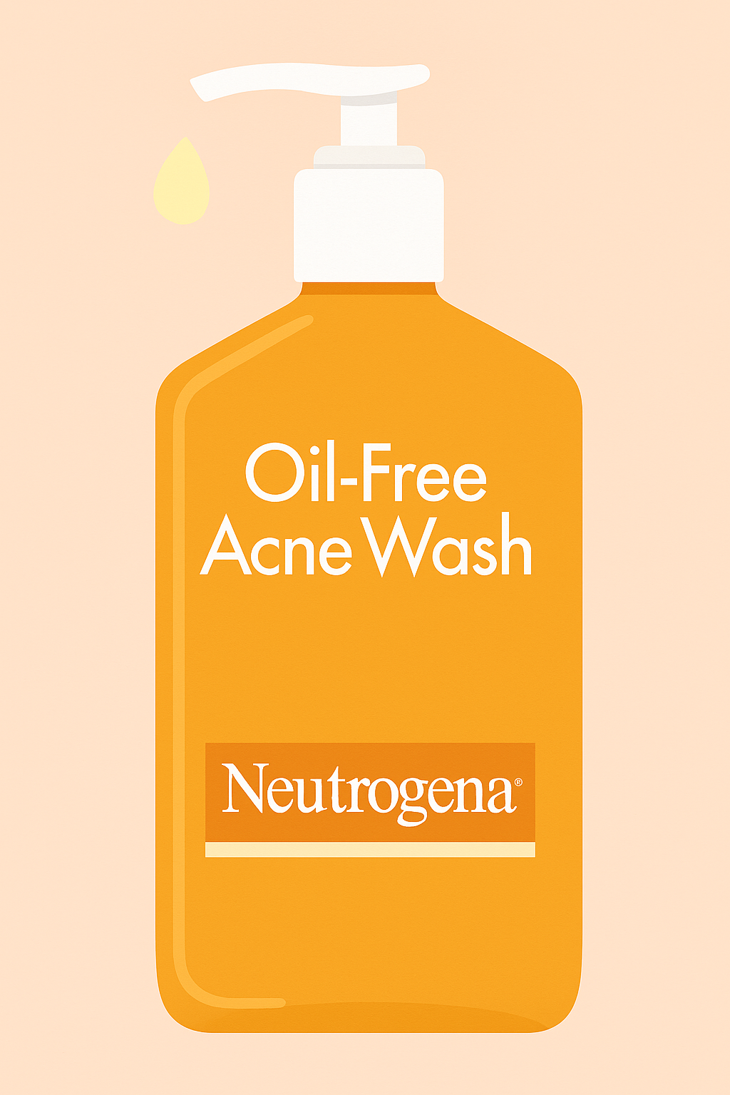 Illustrated bottle of Neutrogena Oil-Free Acne Wash with salicylic acid