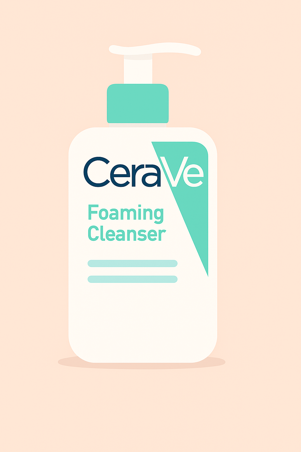CeraVe Foaming Facial Cleanser bottle illustration for teen skincare