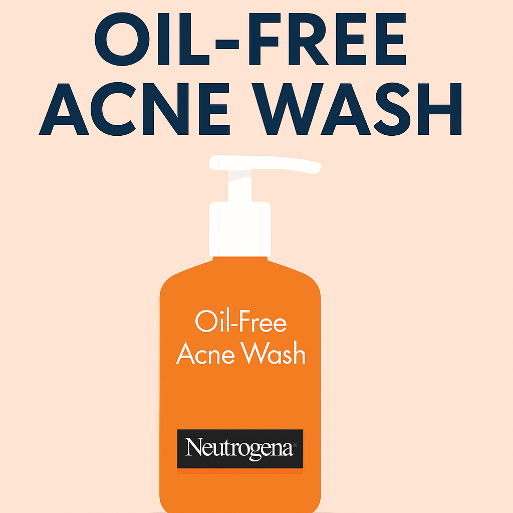 Neutrogena Oil-Free Acne Wash illustration with pump bottle