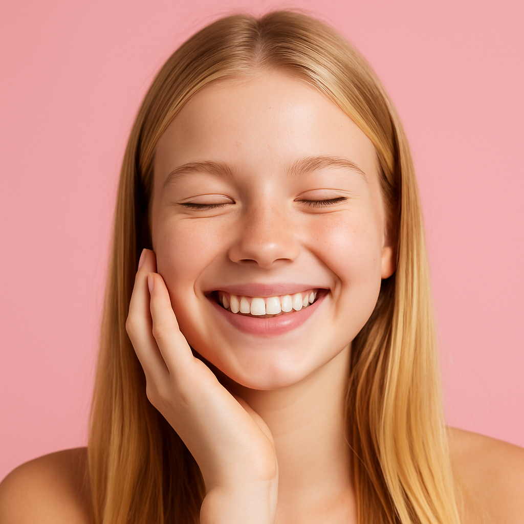 Teen with clear, healthy skin