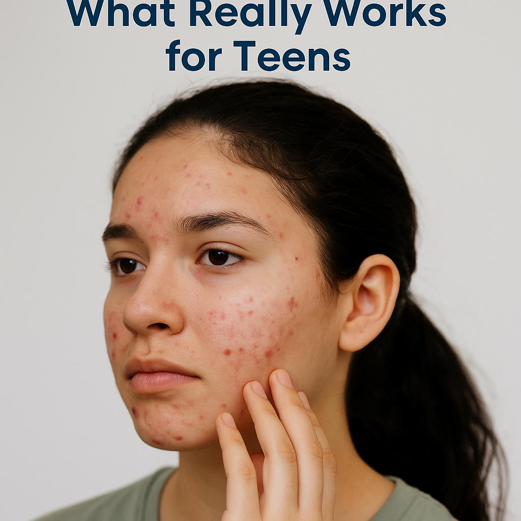 Smiling teen with clear skin illustrating the truth about teen acne myths